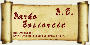 Marko Bosiorčić vizit kartica